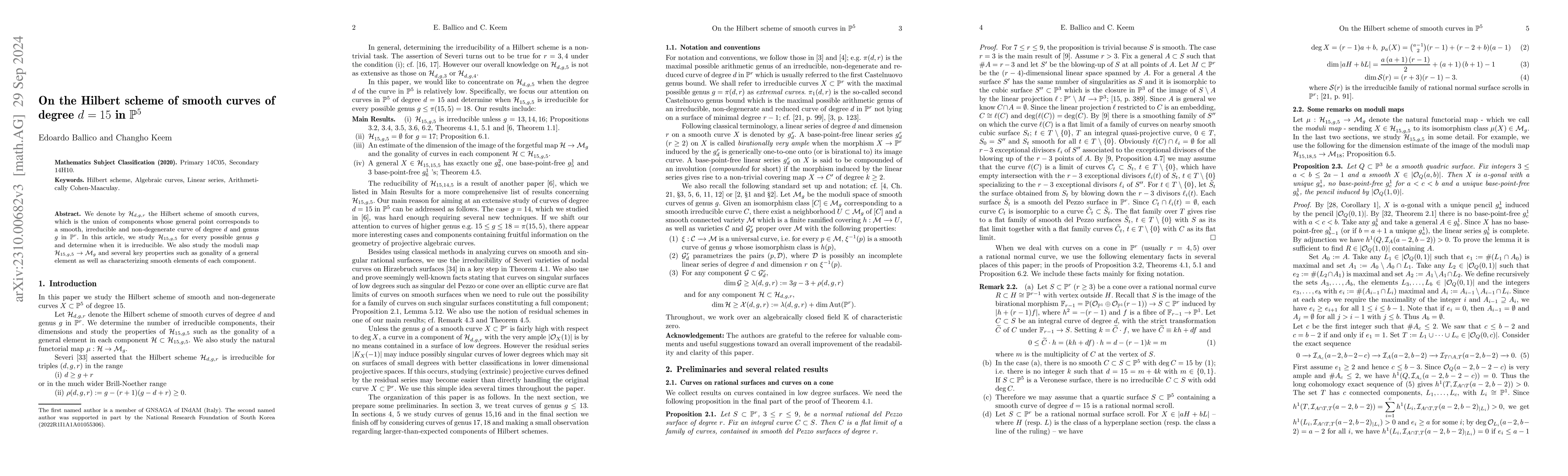 Thumbnail for On the Hilbert scheme of smooth curves of degree $d=15$ in
  $\mathbb{P}^5$
