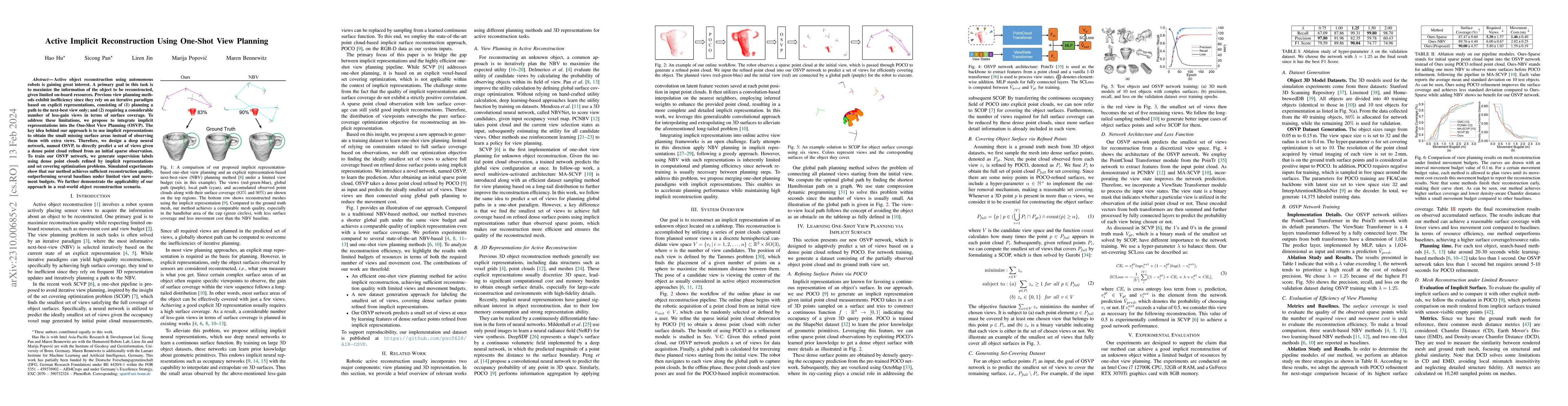 Thumbnail for Active Implicit Reconstruction Using One-Shot View Planning