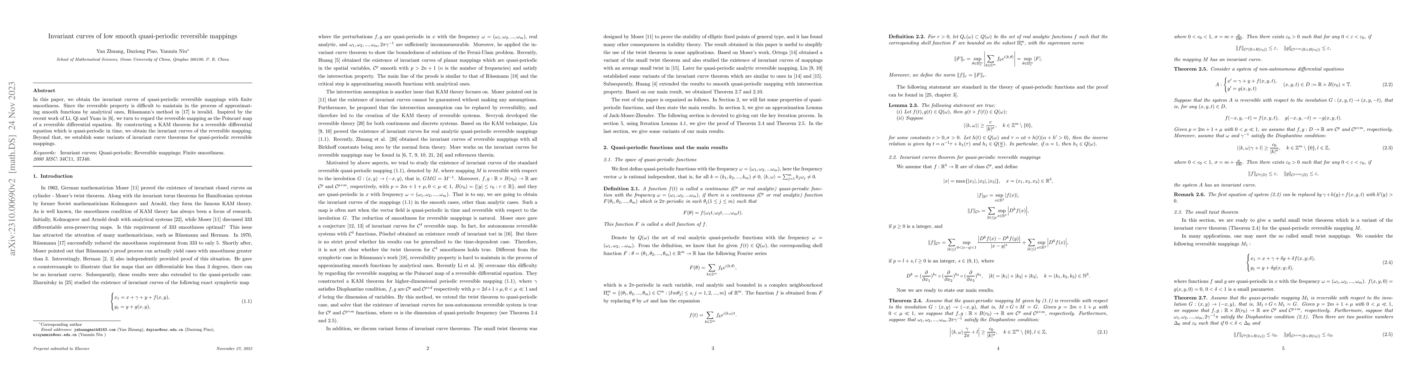 Thumbnail for Invariant curves of low smooth quasi-periodic reversible mappings