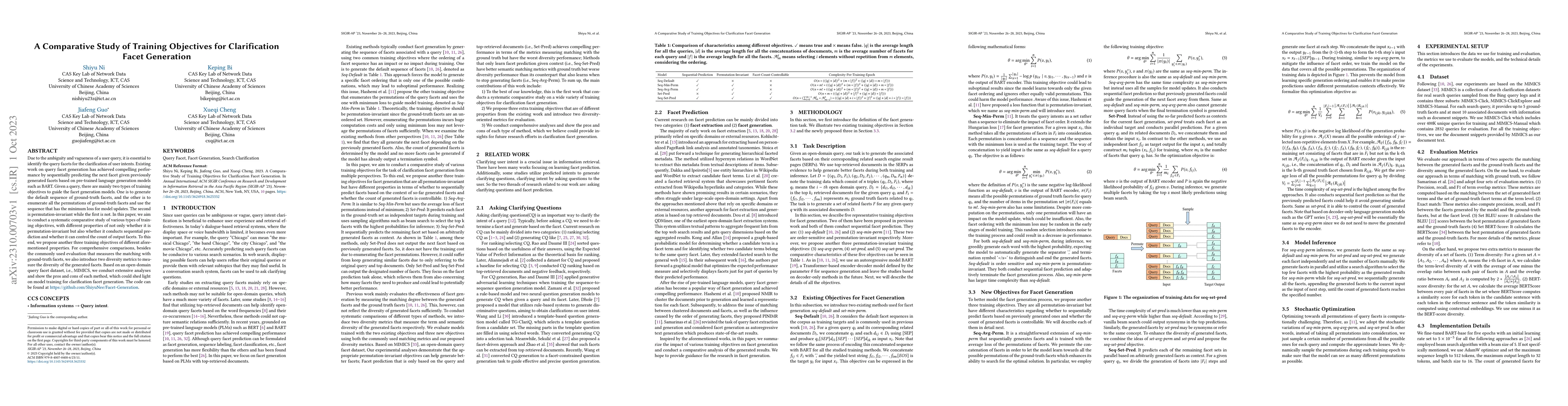 Thumbnail for A Comparative Study of Training Objectives for Clarification Facet
  Generation