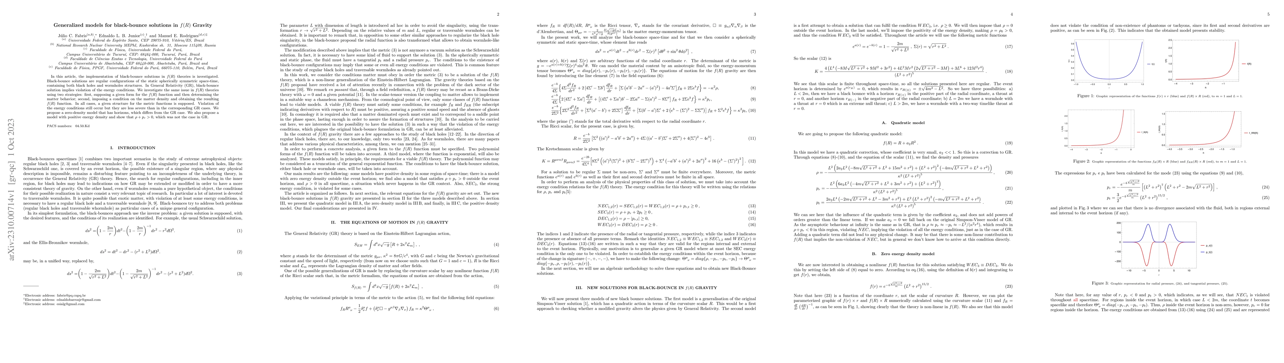 Thumbnail for Generalized models for black-bounce solutions in $f(R)$ Gravity