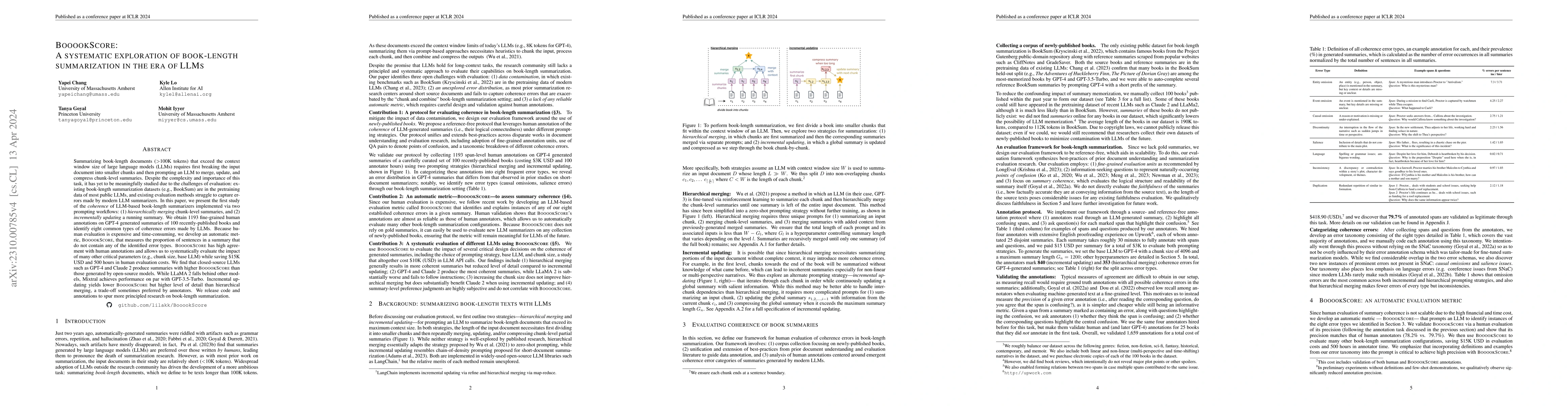 Thumbnail for BooookScore: A systematic exploration of book-length summarization in
  the era of LLMs