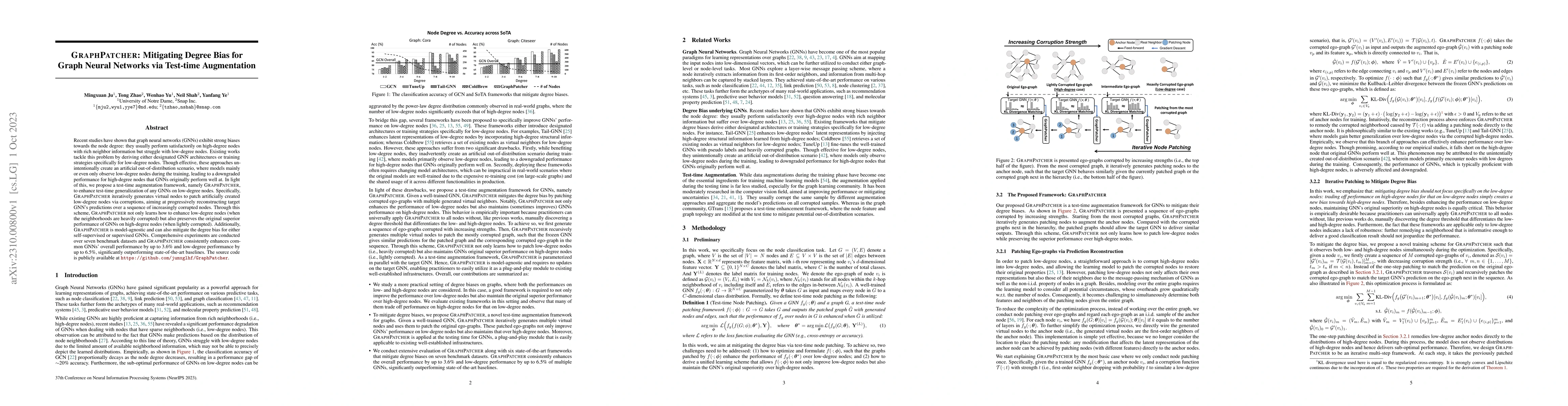 Thumbnail for GraphPatcher: Mitigating Degree Bias for Graph Neural Networks via
  Test-time Augmentation