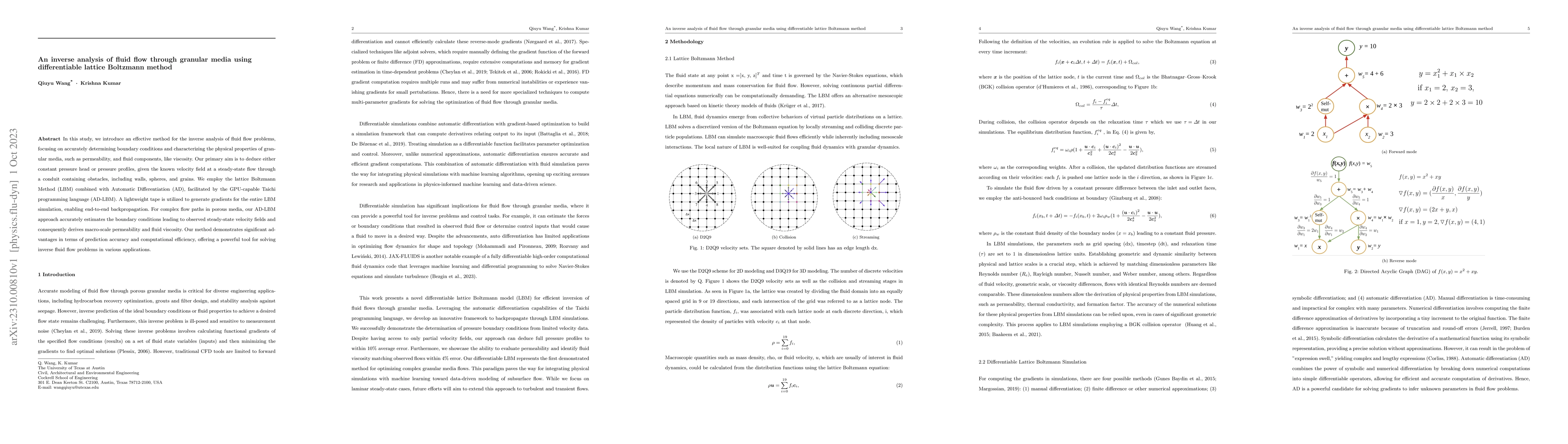 Thumbnail for An inverse analysis of fluid flow through granular media using
  differentiable lattice Boltzmann method