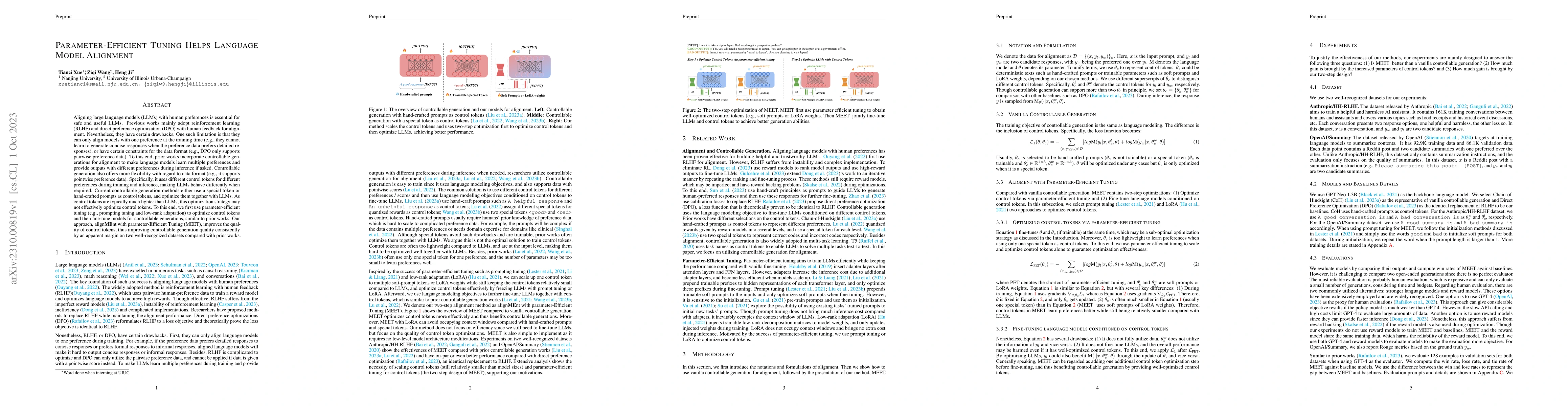 Thumbnail for Parameter-Efficient Tuning Helps Language Model Alignment