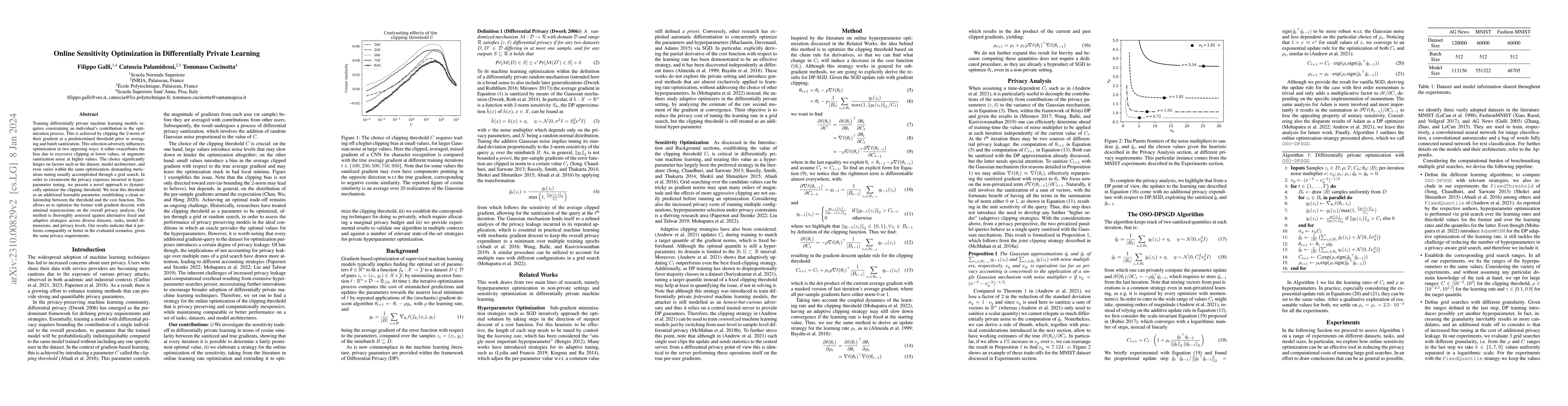 Thumbnail for Online Sensitivity Optimization in Differentially Private Learning