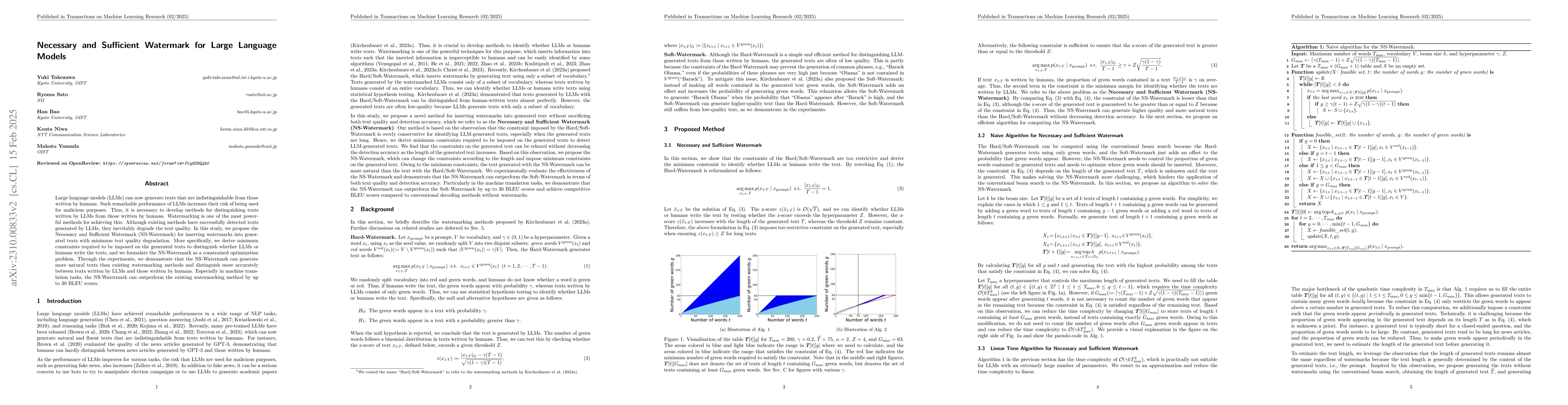 Thumbnail for Necessary and Sufficient Watermark for Large Language Models