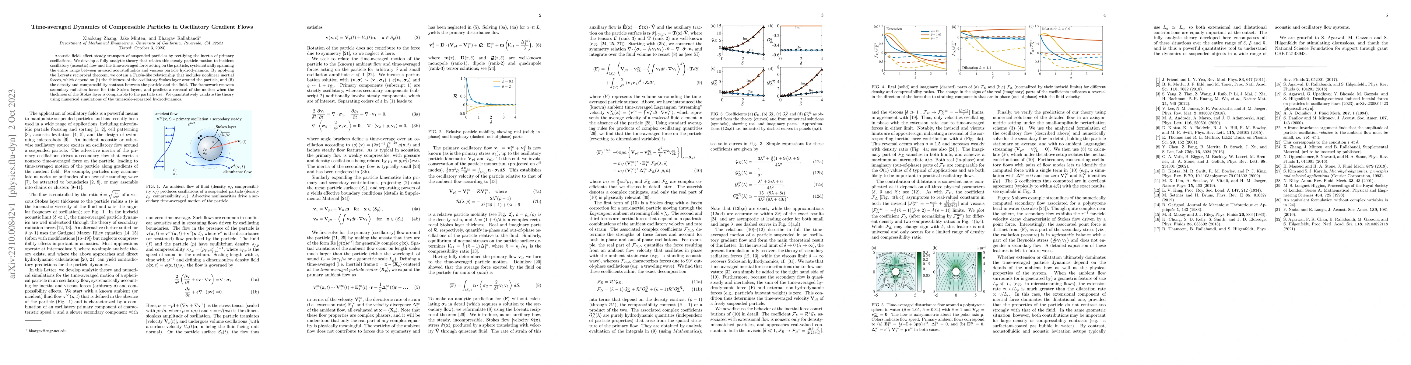 Thumbnail for Time-averaged Dynamics of Compressible Particles in Oscillatory Gradient
  Flows