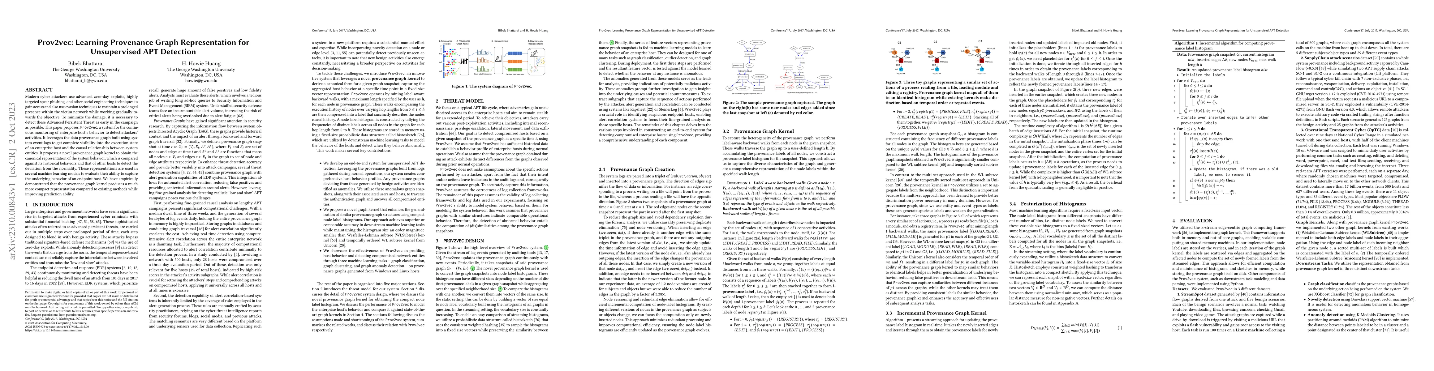 Thumbnail for Prov2vec: Learning Provenance Graph Representation for Unsupervised APT
  Detection