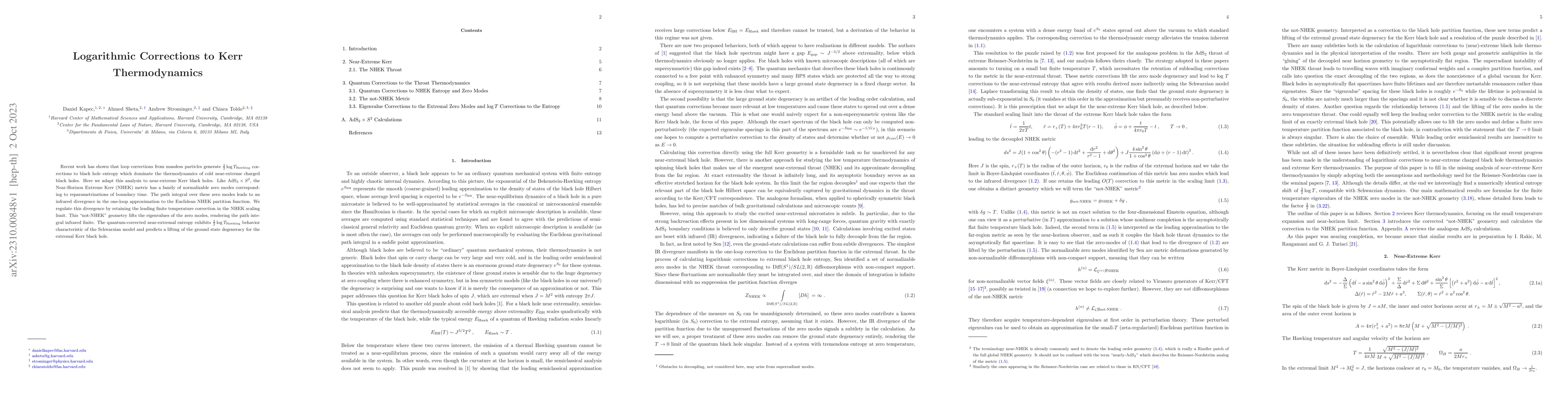 Thumbnail for Logarithmic Corrections to Kerr Thermodynamics