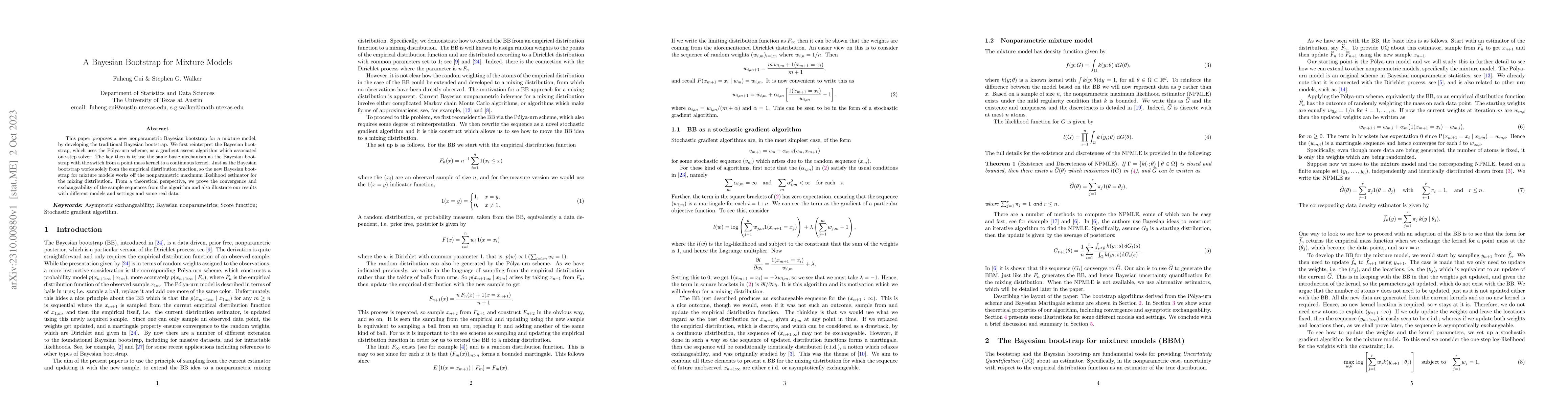 Thumbnail for A Bayesian Bootstrap for Mixture Models