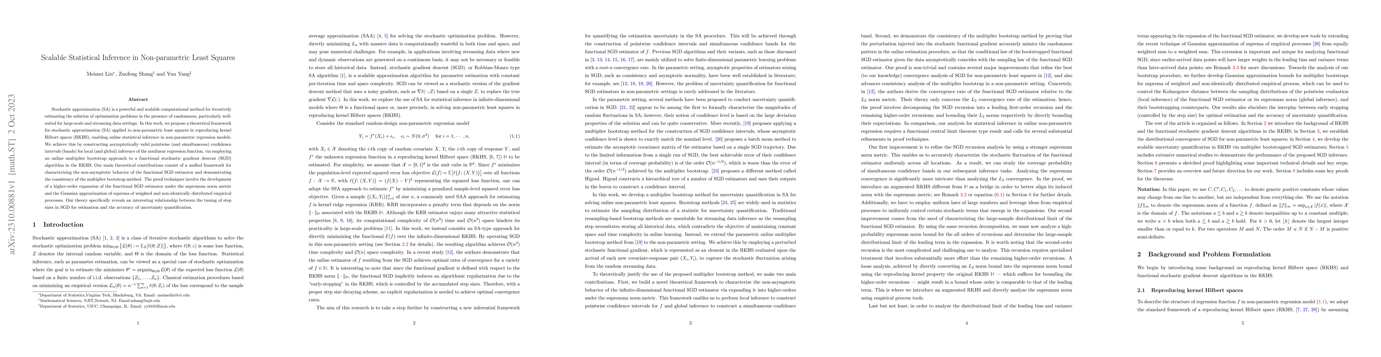 Thumbnail for Scalable Statistical Inference in Non-parametric Least Squares