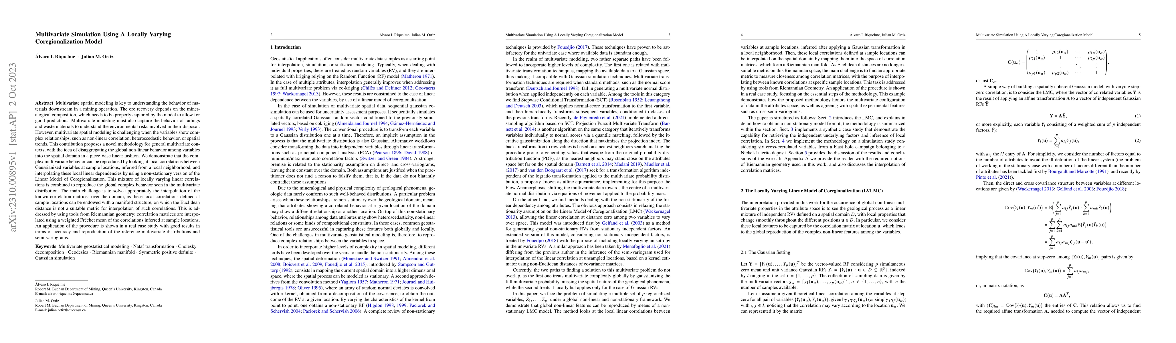 Thumbnail for Multivariate Simulation Using A Locally Varying Coregionalization Model