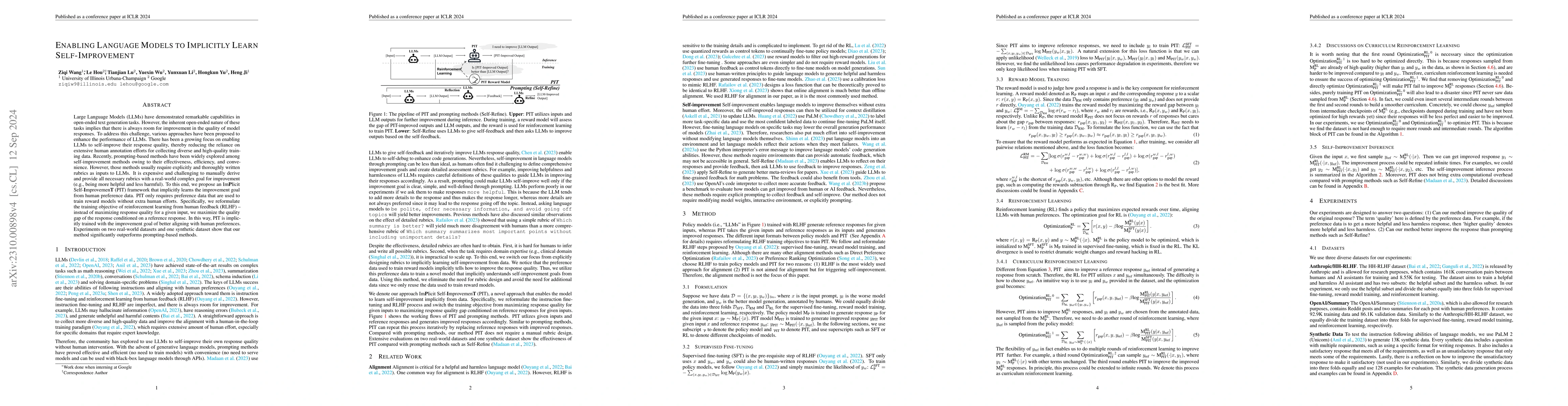 Thumbnail for Enabling Language Models to Implicitly Learn Self-Improvement