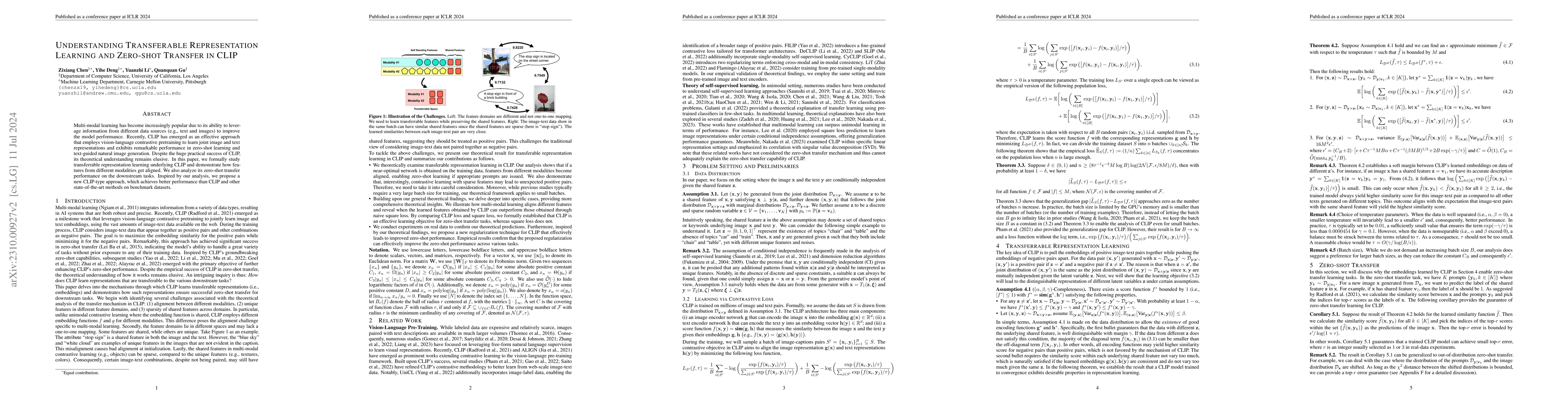 Thumbnail for Understanding Transferable Representation Learning and Zero-shot
  Transfer in CLIP