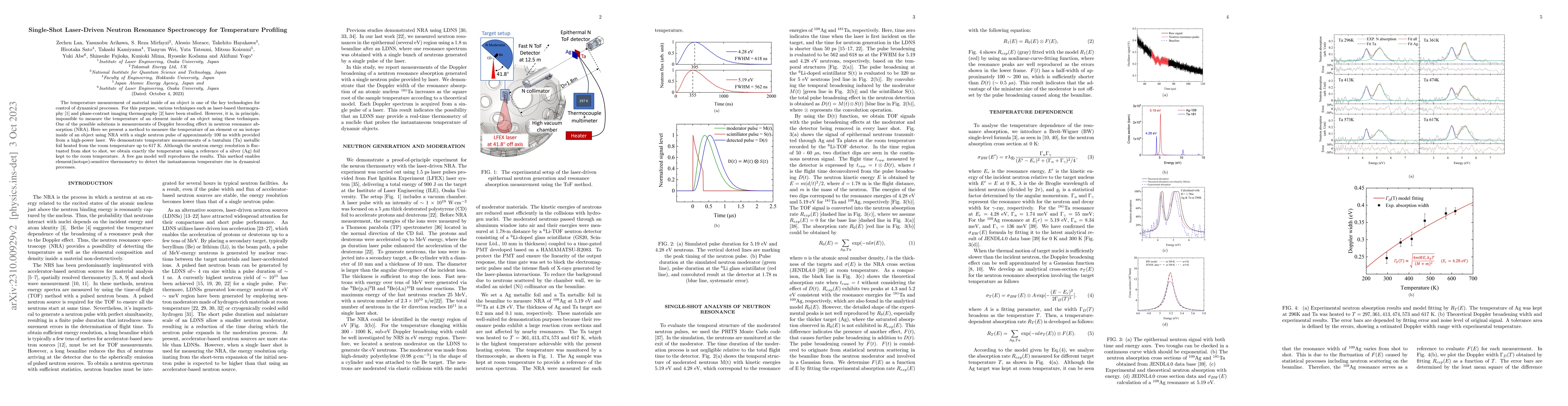 Thumbnail for Single-Shot Laser-Driven Neutron Resonance Spectroscopy for Temperature
  Profiling