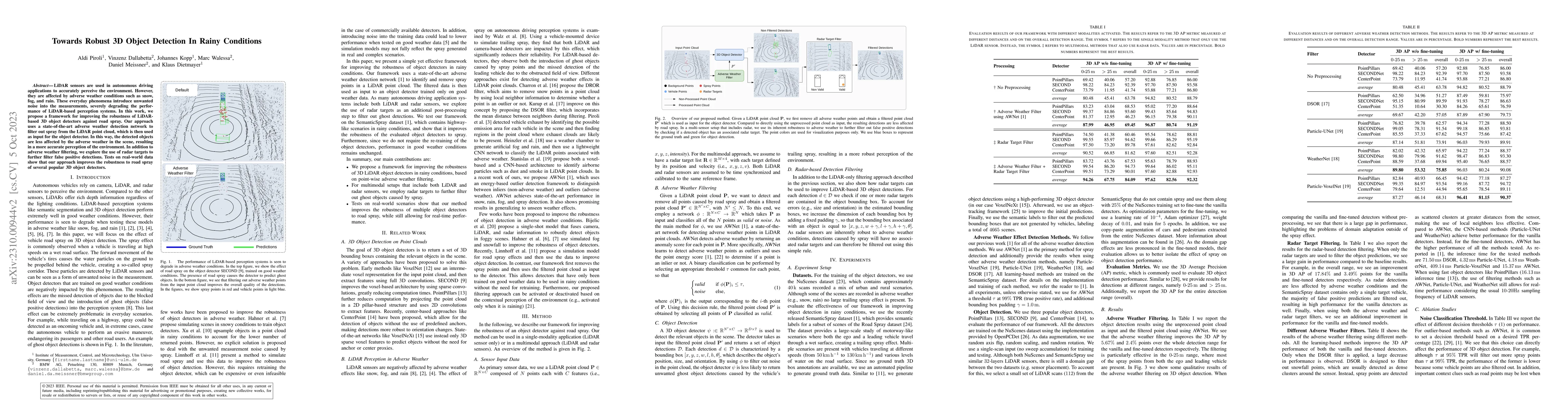 Thumbnail for Towards Robust 3D Object Detection In Rainy Conditions