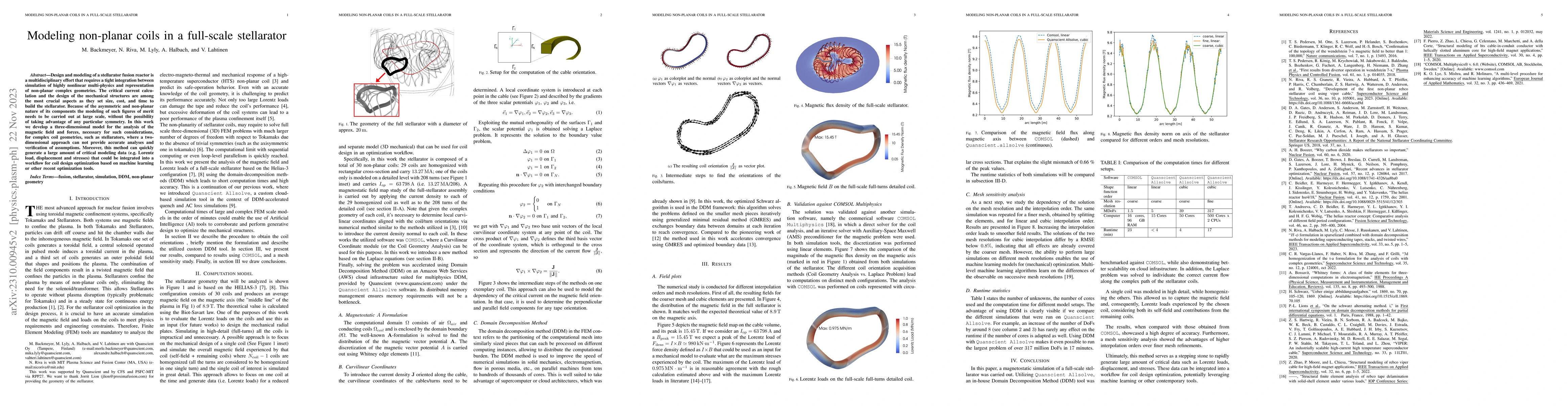 Thumbnail for Modeling non-planar coils in a full-scale stellarator