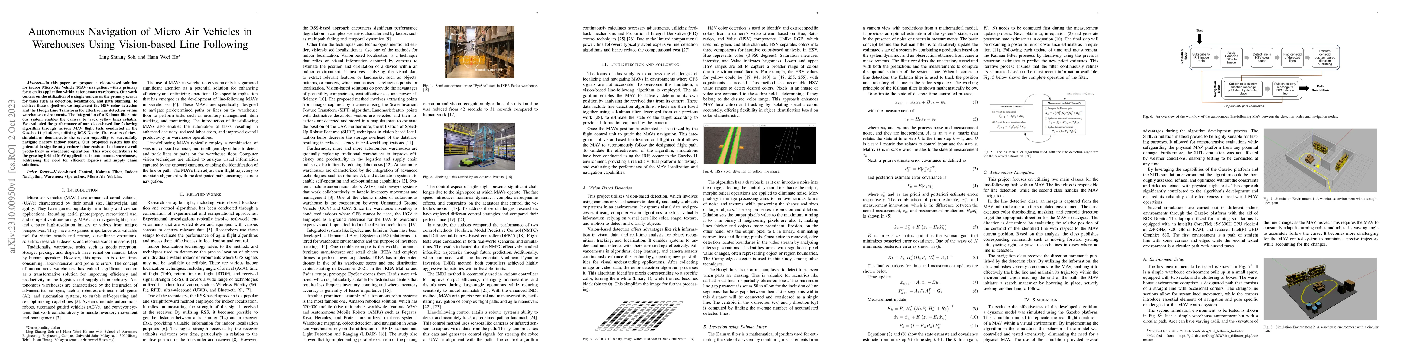 Thumbnail for Autonomous Navigation of Micro Air Vehicles in Warehouses Using
  Vision-based Line Following