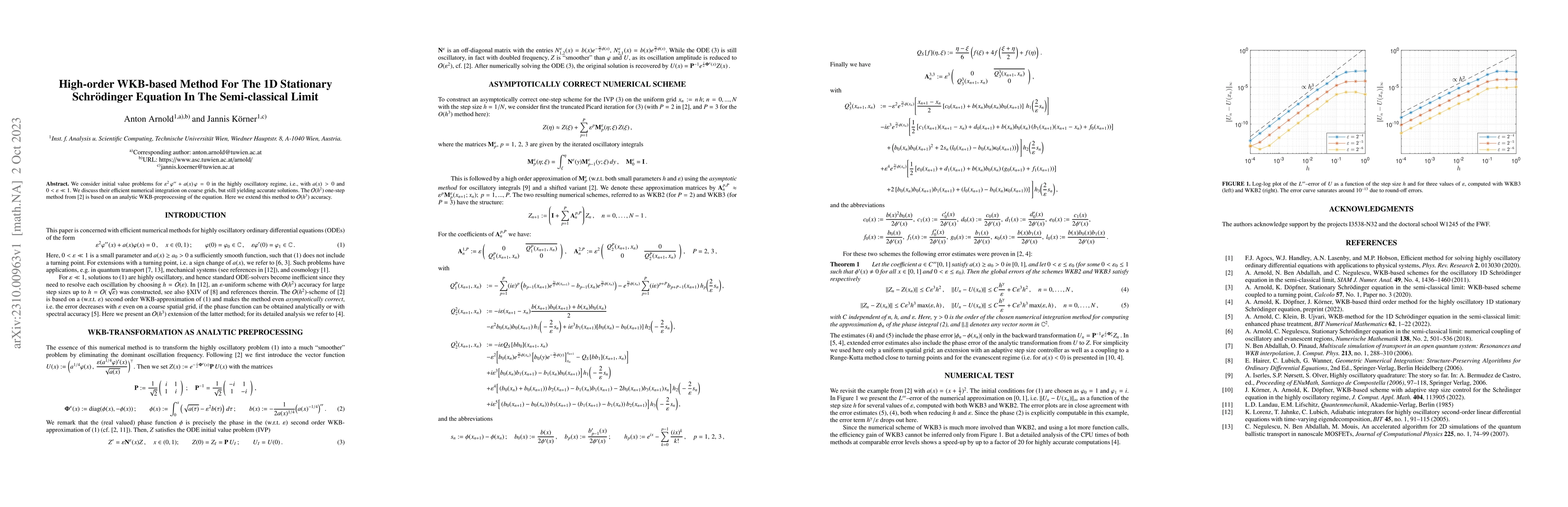 Thumbnail for High-order WKB-based Method For The 1D Stationary Schr\"odinger Equation
  In The Semi-classical Limit