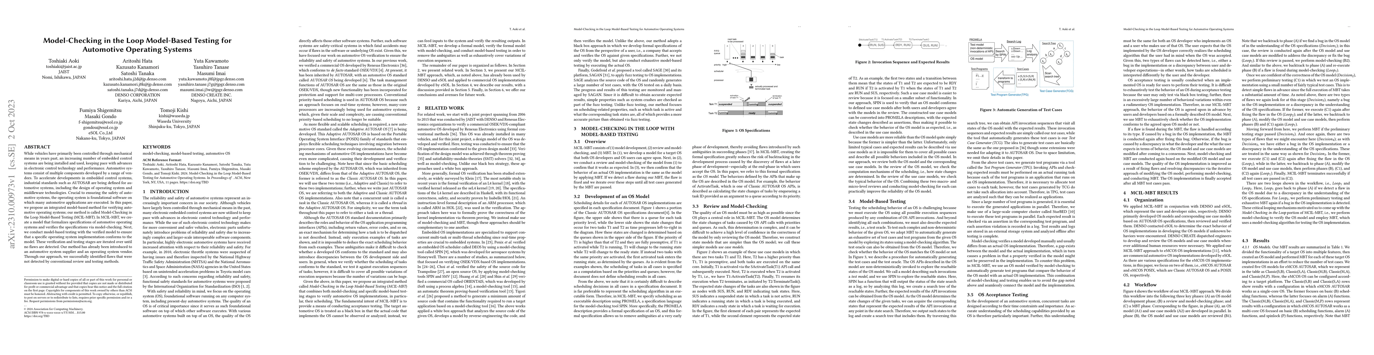 Thumbnail for Model-Checking in the Loop Model-Based Testing for Automotive Operating
  Systems