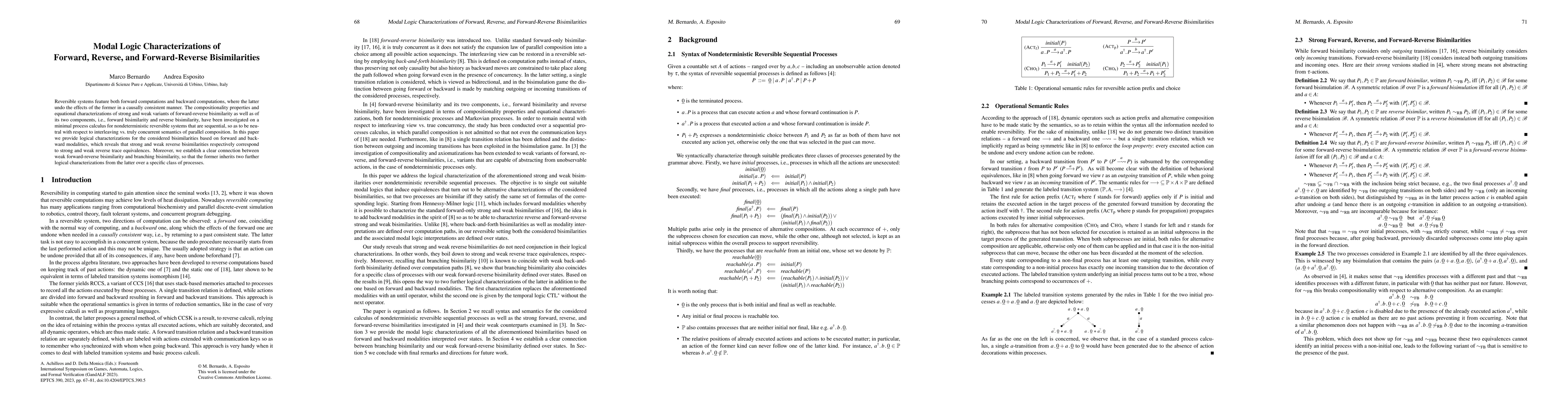Thumbnail for Modal Logic Characterizations of Forward, Reverse, and Forward-Reverse
  Bisimilarities