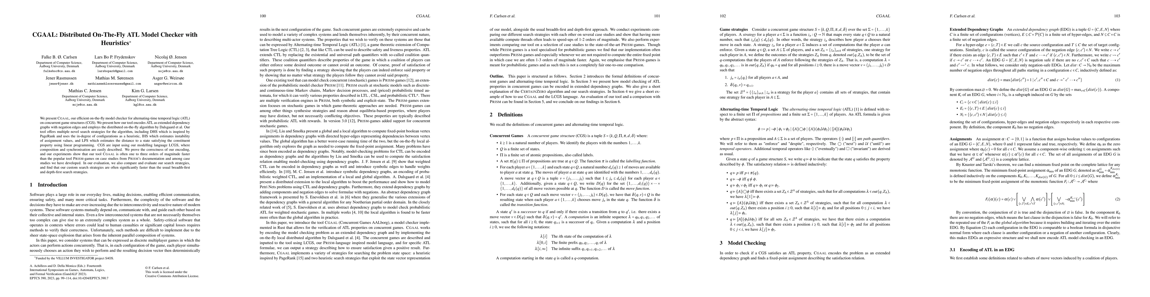 Thumbnail for CGAAL: Distributed On-The-Fly ATL Model Checker with Heuristics
