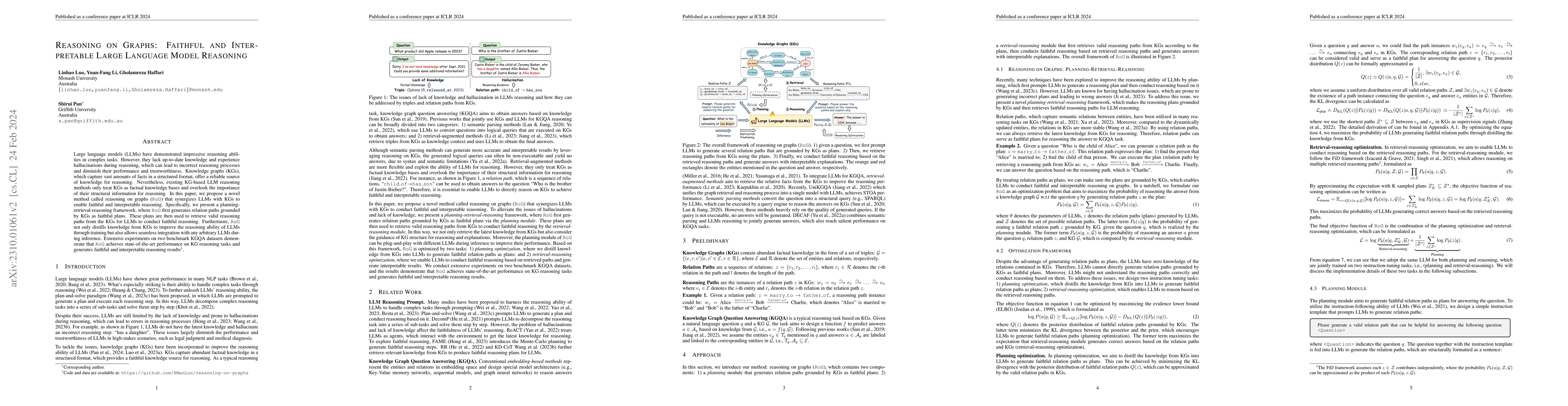 Thumbnail for Reasoning on Graphs: Faithful and Interpretable Large Language Model
  Reasoning
