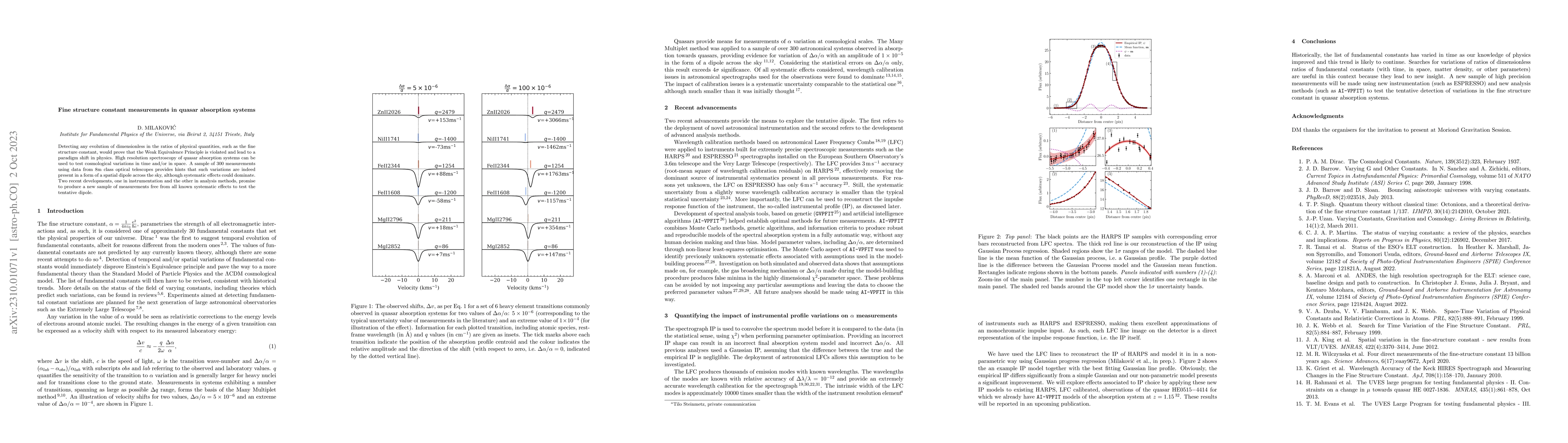 Thumbnail for Fine structure constant measurements in quasar absorption systems