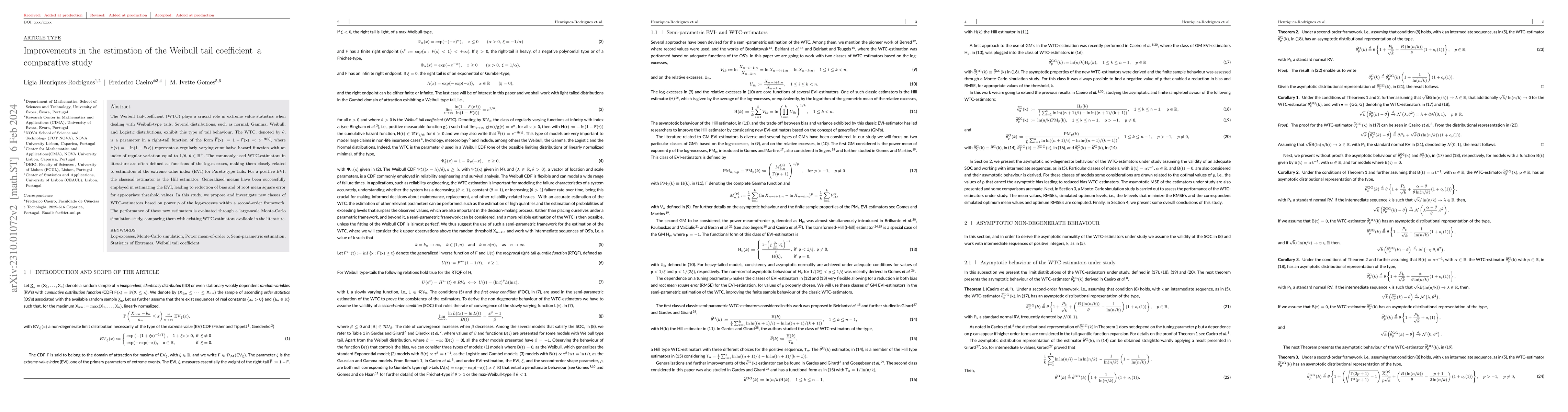 Thumbnail for Improvements in the estimation of the Weibull tail coefficient -- a
  comparative study