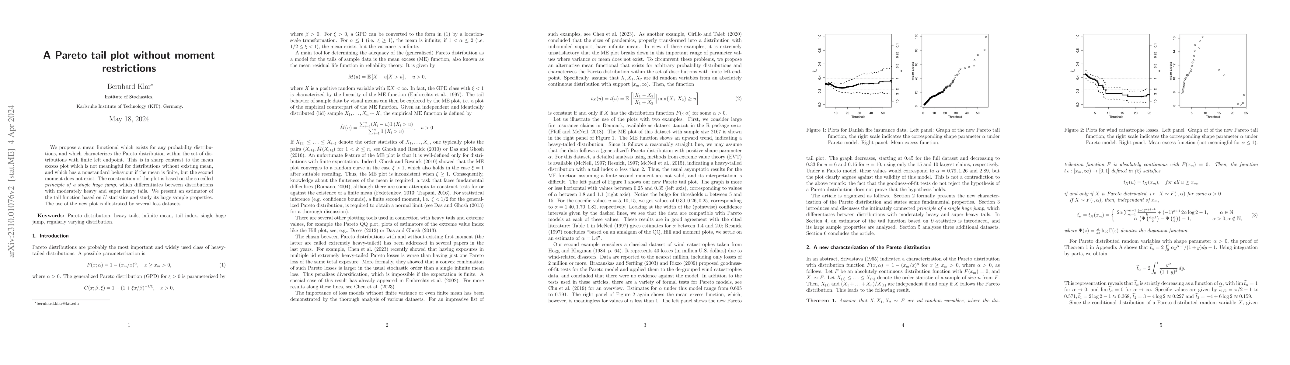 Thumbnail for A Pareto tail plot without moment restrictions