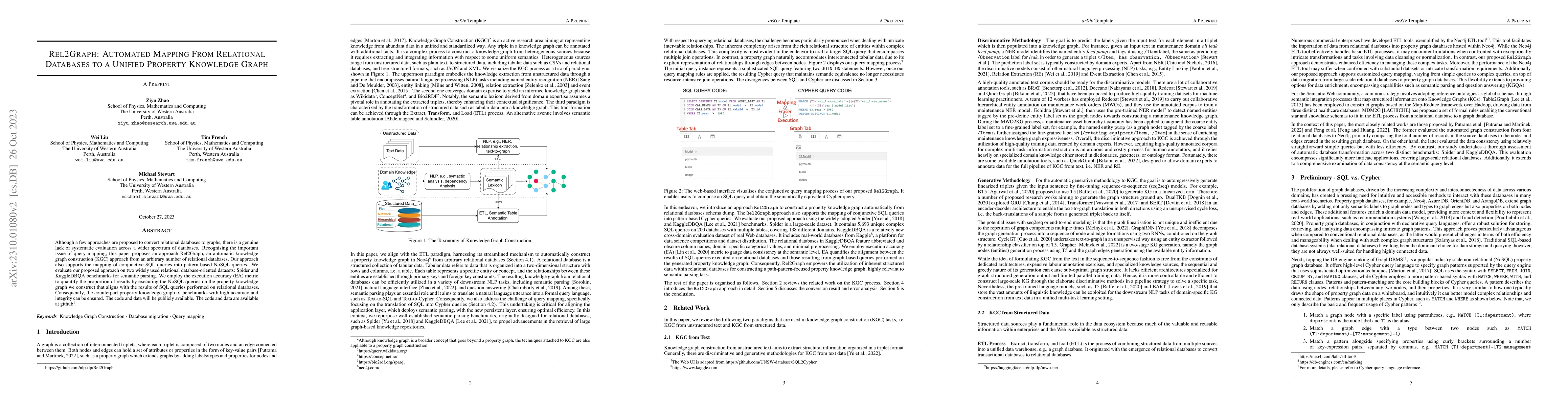 Thumbnail for Rel2Graph: Automated Mapping From Relational Databases to a Unified
  Property Knowledge Graph