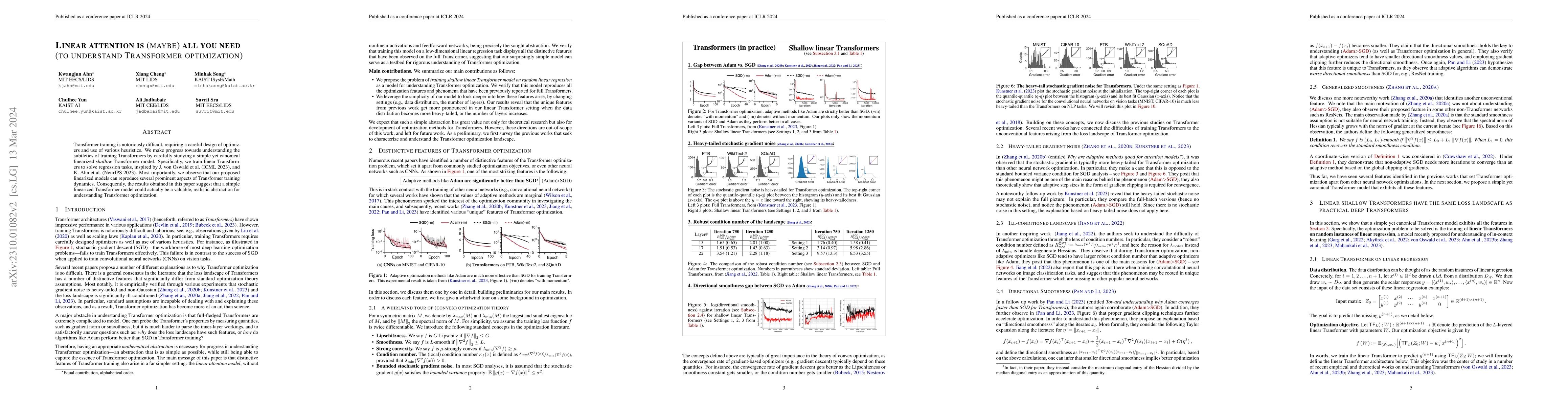 Thumbnail for Linear attention is (maybe) all you need (to understand transformer
  optimization)