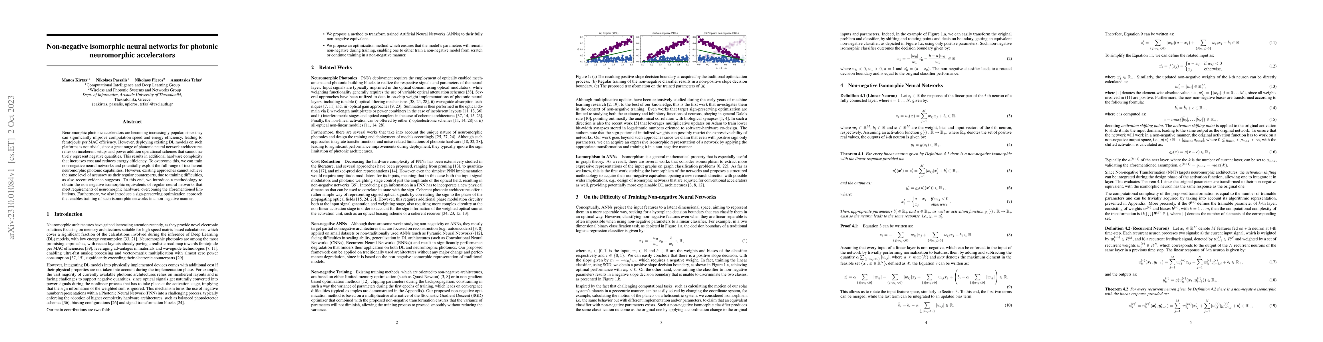 Thumbnail for Non-negative isomorphic neural networks for photonic neuromorphic
  accelerators
