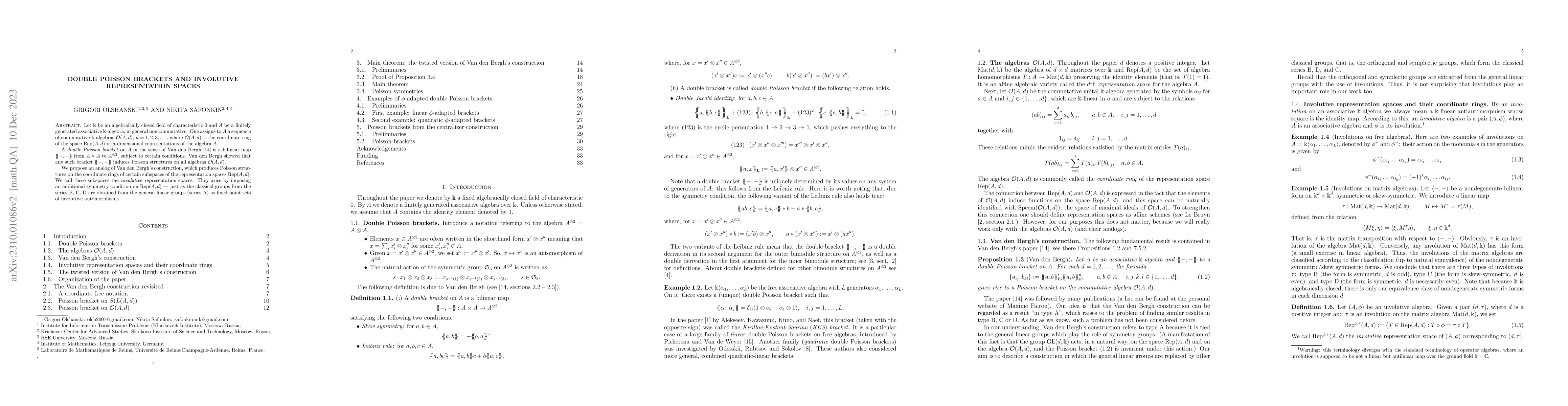 Thumbnail for Double Poisson brackets and involutive representation spaces