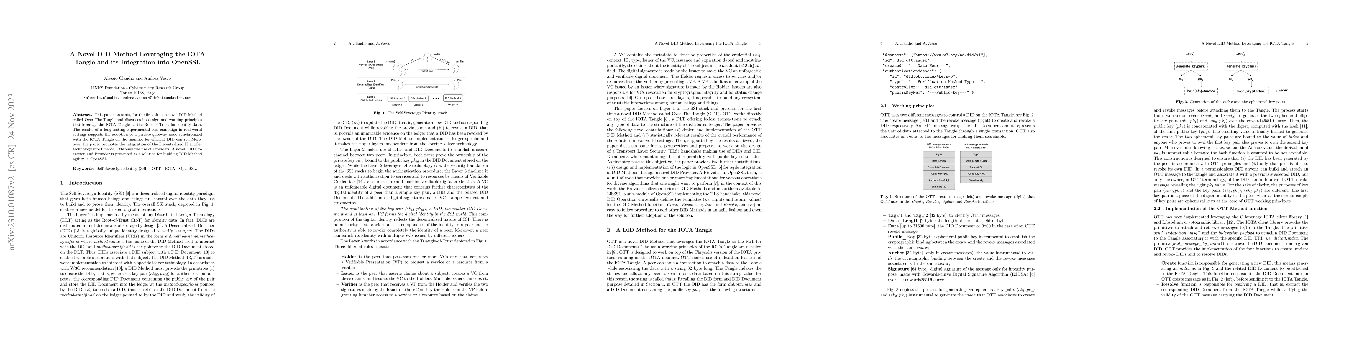 Thumbnail for A Novel DID Method Leveraging the IOTA Tangle and its Integration into
  OpenSSL