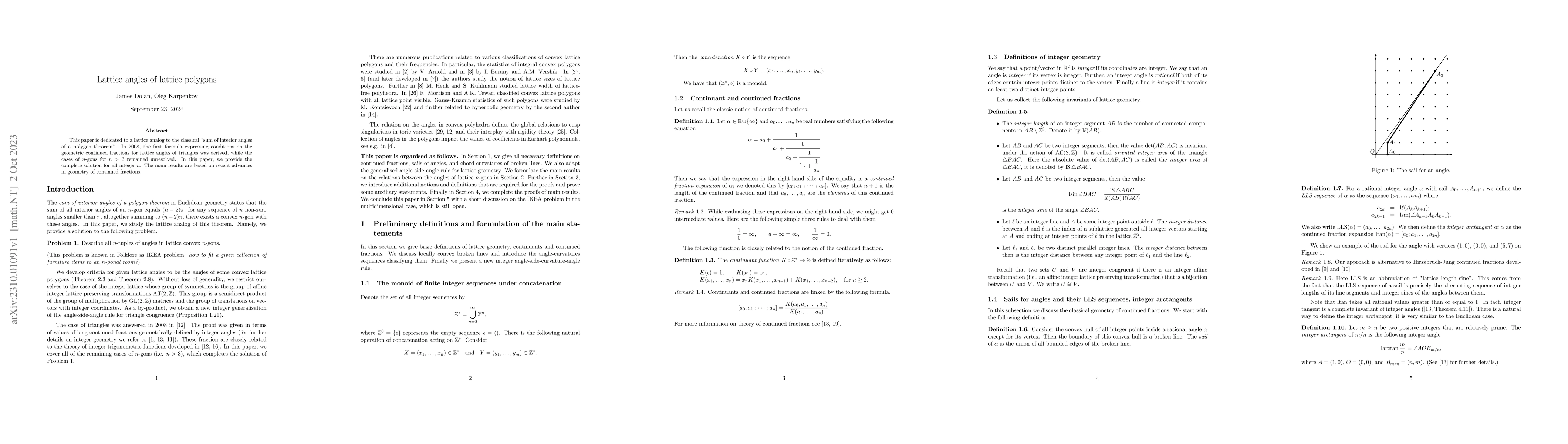 Thumbnail for Lattice angles of lattice polygons