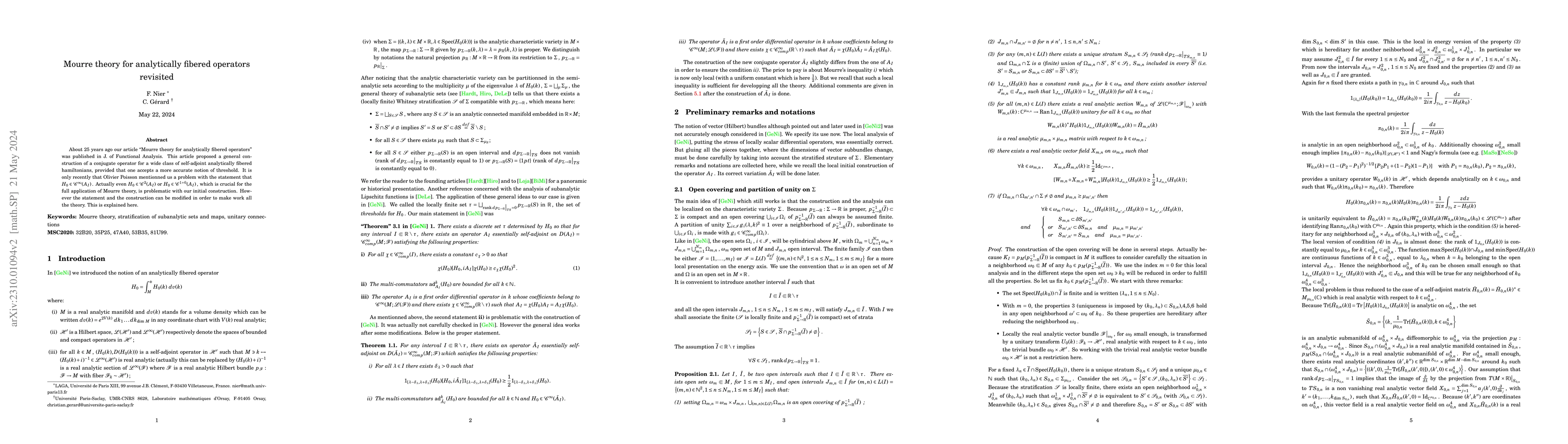 Thumbnail for Mourre theory for analytically fibered operators revisited