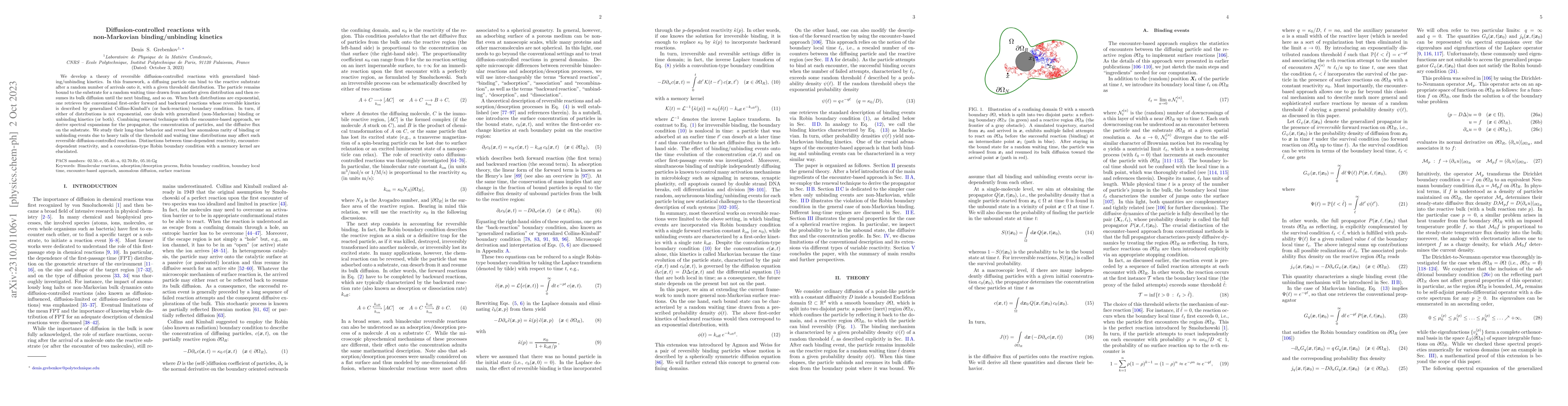 Thumbnail for Diffusion-controlled reactions with non-Markovian binding/unbinding
  kinetics