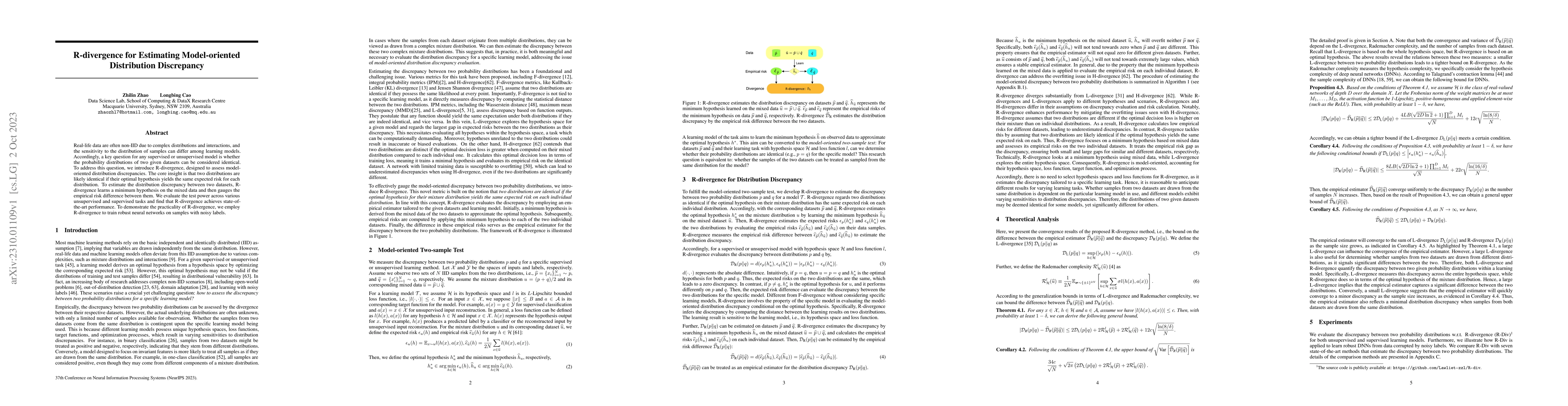 Thumbnail for R-divergence for Estimating Model-oriented Distribution Discrepancy