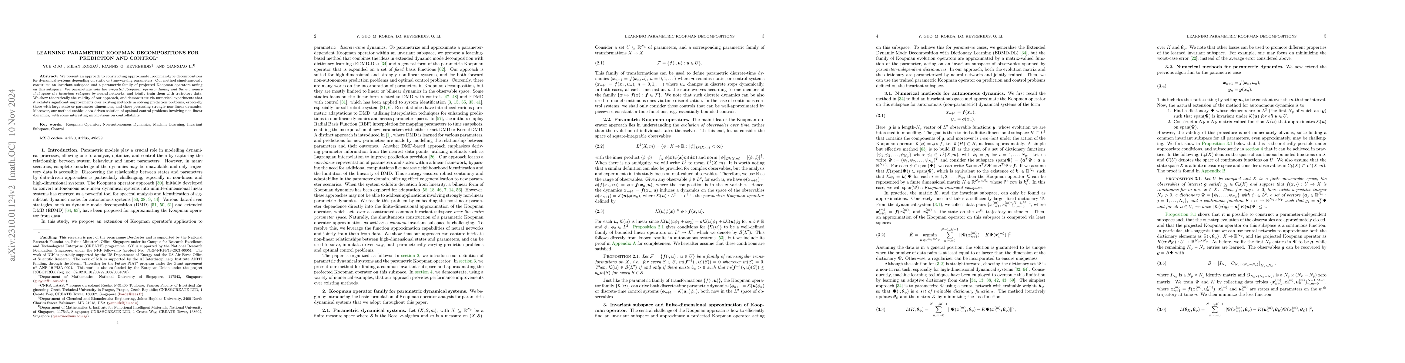 Thumbnail for Learning Parametric Koopman Decompositions for Prediction and Control