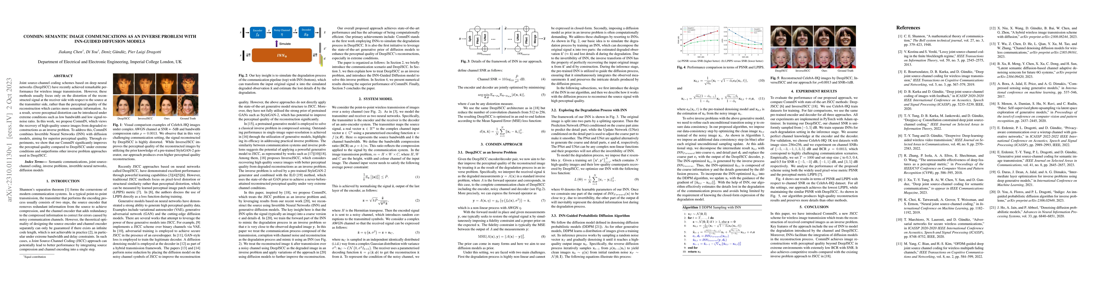 Thumbnail for CommIN: Semantic Image Communications as an Inverse Problem with
  INN-Guided Diffusion Models