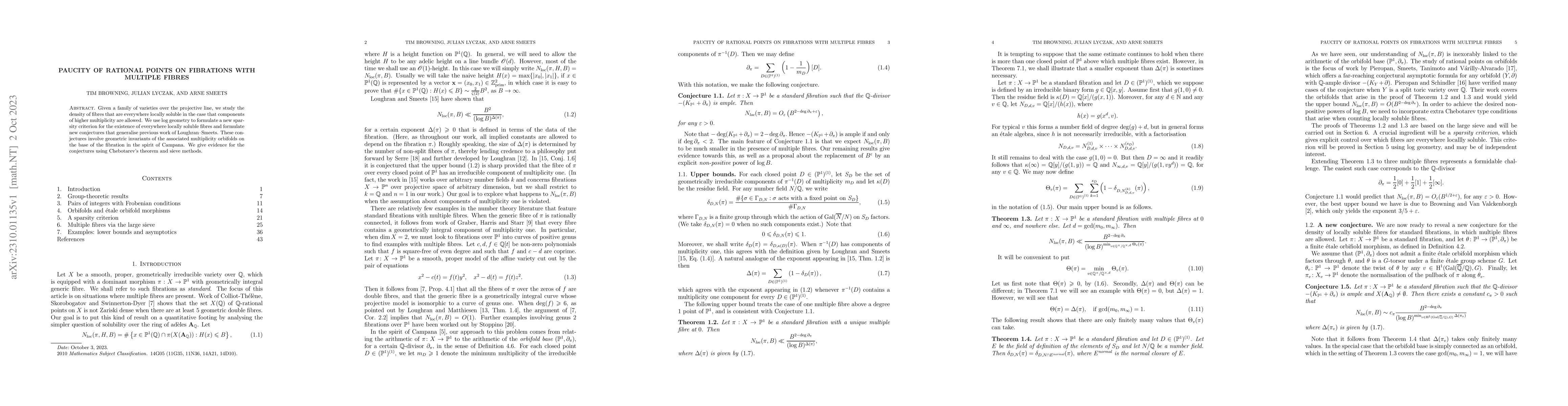 Thumbnail for Paucity of rational points on fibrations with multiple fibres