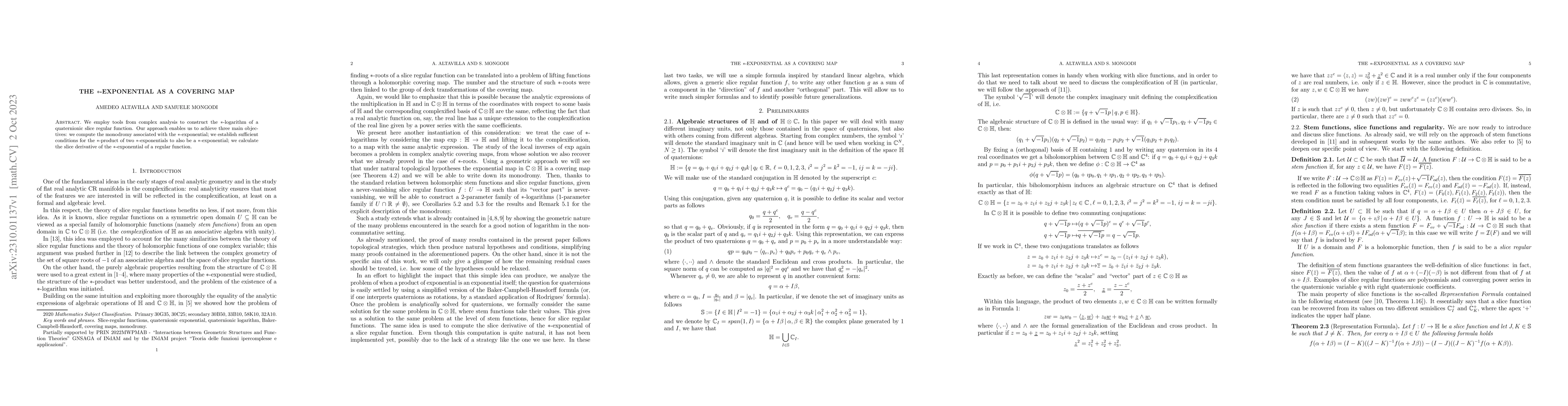 Thumbnail for The $*$-exponential as a covering map