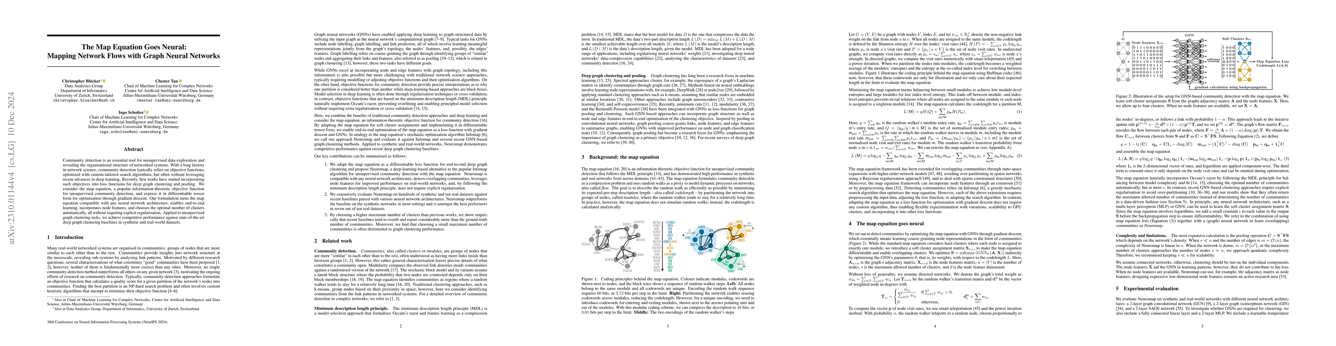 Thumbnail for The Map Equation Goes Neural: Mapping Network Flows with Graph Neural
  Networks
