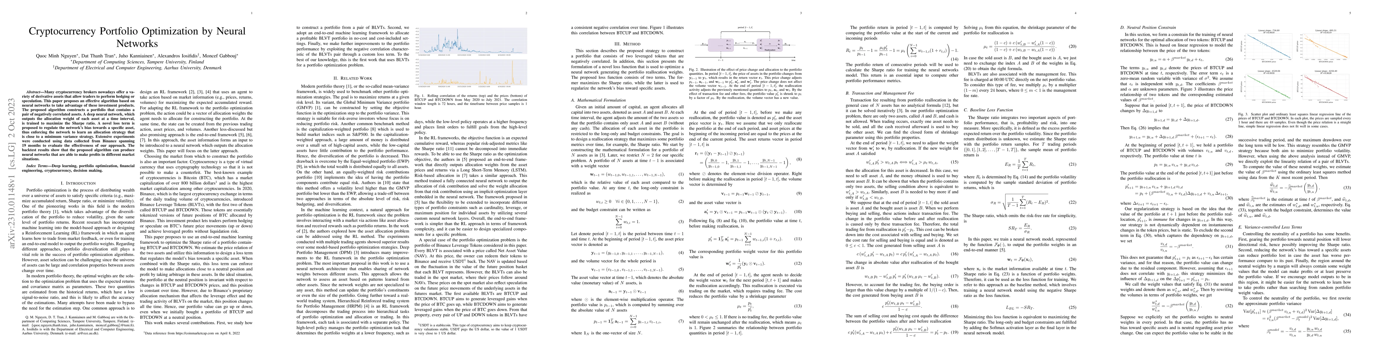 Thumbnail for Cryptocurrency Portfolio Optimization by Neural Networks