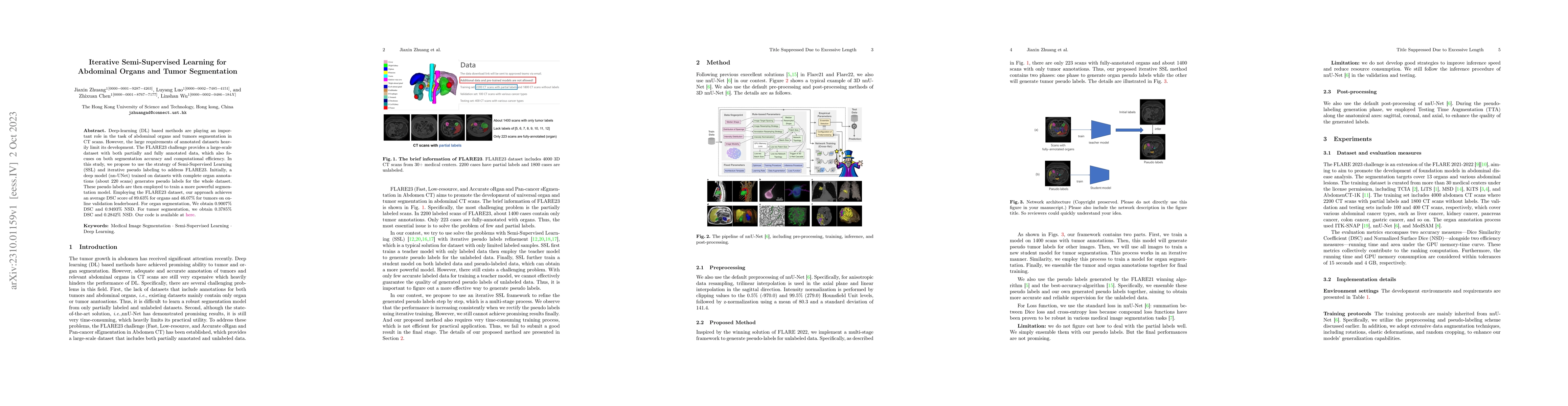 Thumbnail for Iterative Semi-Supervised Learning for Abdominal Organs and Tumor
  Segmentation