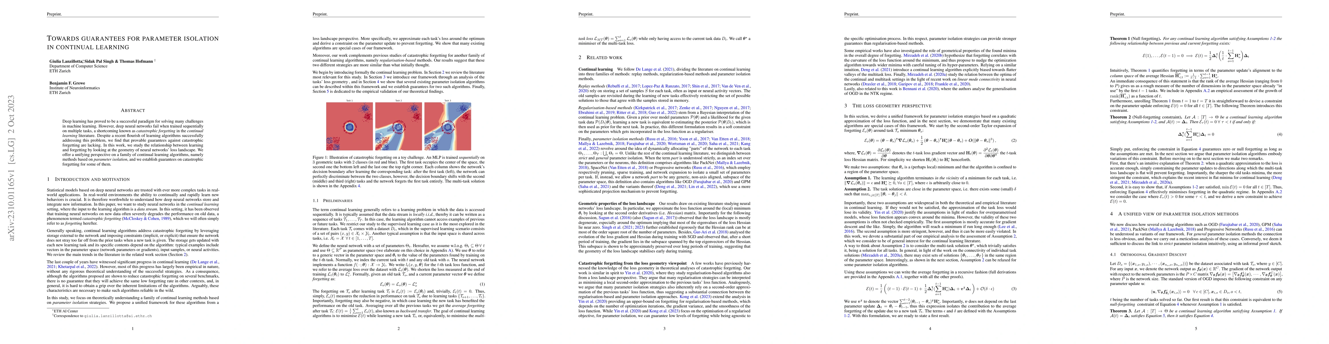 Thumbnail for Towards guarantees for parameter isolation in continual learning