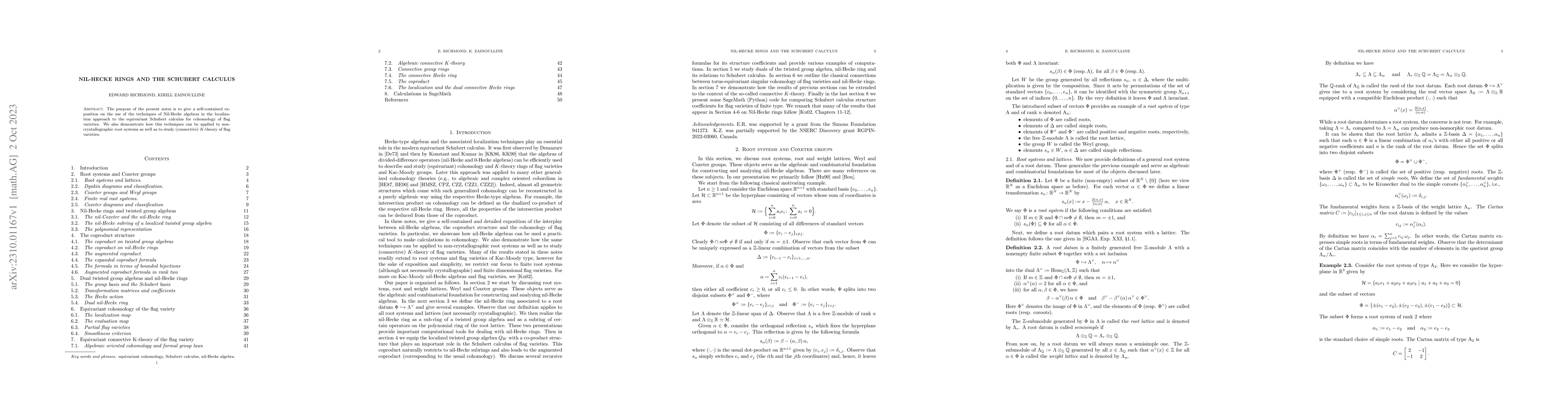 Thumbnail for Nil-Hecke rings and the Schubert calculus