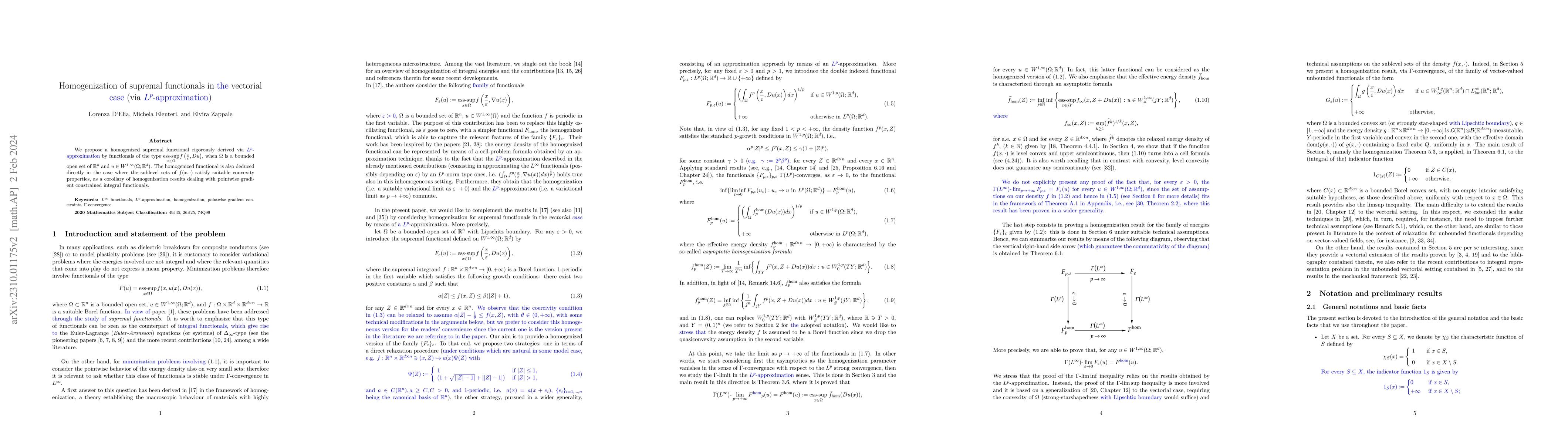 Thumbnail for Homogenization of supremal functionals in the vectorial case (via
  $L^p$-approximation)